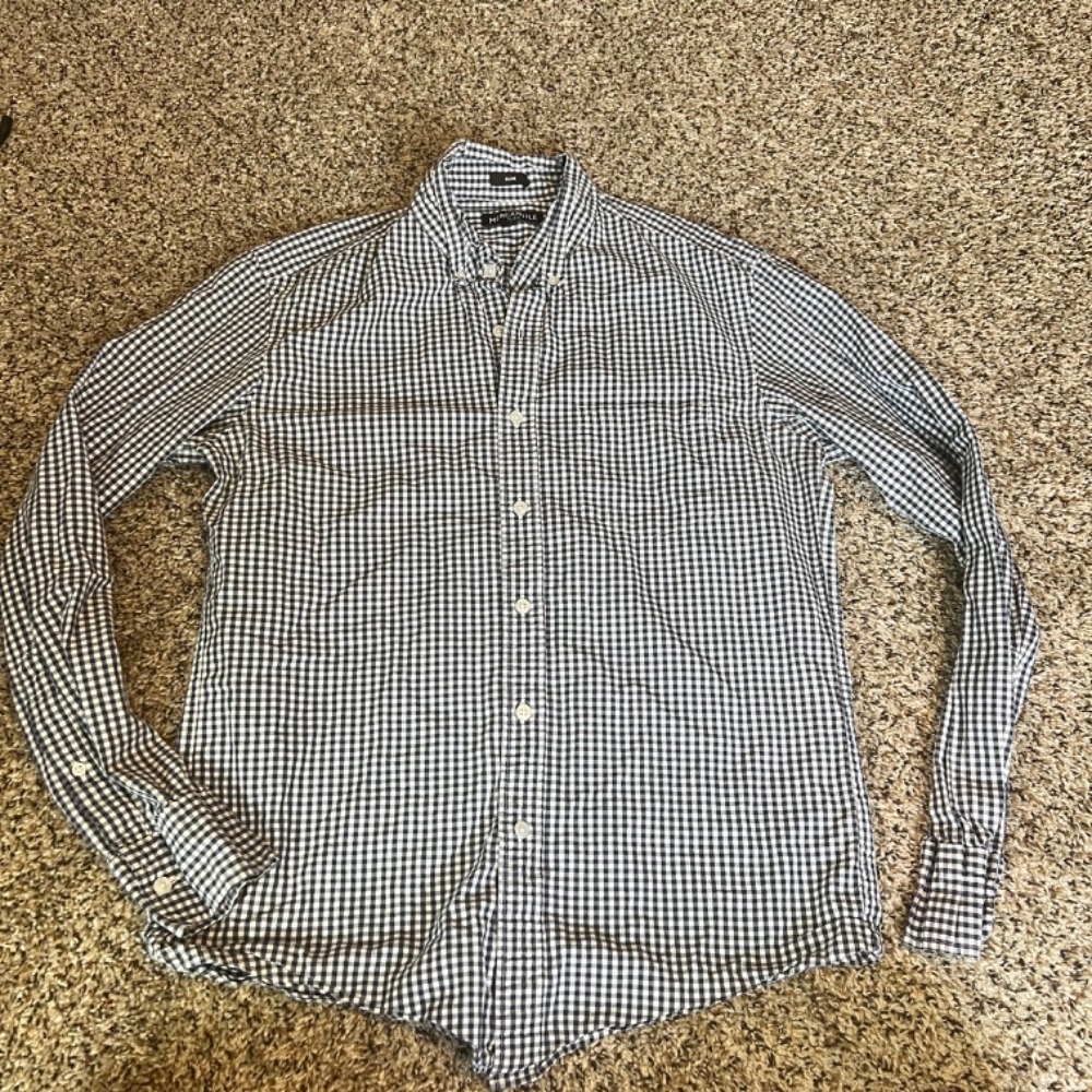 J. Crew Mercantile Flex Slim Gingham Check Button‎ Down Shirt, Medium